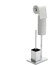 Acunny Bathroom Toilet Paper Holder Stand, Toilet Paper Storage Stand, Freestanding Stainless Steel Towel Roll Container, Multifunctional Toilet Paper Brush Holder for Home, Toilet