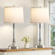 Crystal Table Lamps for Bedroom Set of 2, 23.4" Modern Buffet Living Room End
