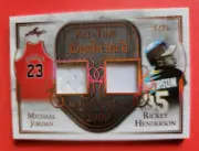 MICHAEL JORDAN GAME USED JERSEY CARD #d9/25 RICKY HENDERSON LEAF ENSHRINED BULLS