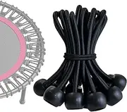 Trampoline Replacement Bungees Cords, Bungee Cords for Trampoline, 15 PCS Heavy Duty Ball Bungees Bands, Fitness Trampoline Accessories Ball Elastic Rope with T-Hook Pull Tool (6.0in/15.5cm)