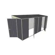 Build-a-Shed 1.5 x 4.5 x 2.0m Tunnel Shed Tunnel Hinged Door +2 Hinged Side Doors - Grey