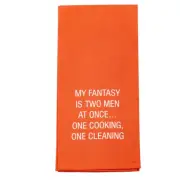 Two Men at Once... Kitchen, Tea Towel by About Face Designs 28in x 20in.