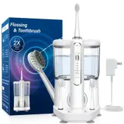Electric Toothbrush with Water Flosser - Wireless Charging 3 in 1 Flossing To...