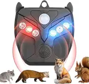 Animal Repeller - LED Light Waterproof Ultrasonic Animal Repeller - LED Flash Lights Repel Devices Waterproof Adjustable Garden Accessories for Yard Fox Squirrel