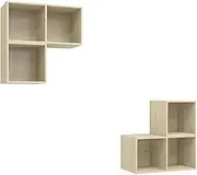 4 Piece TV Cabinet Set - Sonoma Oak Engineered Wood, Sturdy & Stylish TV Unit for Living Room, Space-Saving Storage Solution for Small Homes