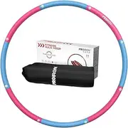 PROIRON Weighted Fitness Hula Hoop 0.95/1.2/1.8kg, Exercise Hoola Hoops Foam Padded for Adults and Children, 6-8 Detachable Sections, Adjustable 73-98cm Waist for Weight Loss (Blue-Pink-Black-Red-Yellow-Grey))