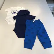 Carter's Boys 3 Piece Ankle Length Pants Bodysuit Pant Short Sleeve Set Size 12M