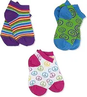 [Jefferies Socks] Little Girls' Hip Chick Low Cut Triple Treat Socks (Pack of 3)