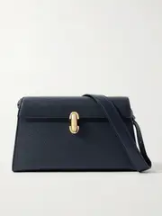 [Savette] Savette - Symmetry Textured-leather Shoulder Bag - Navy - One size One size Blue