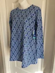 Coolibar Blue Patterned Sun Swim Daybreak Swing Top Size XS UPF 50+ NWT