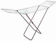 Homeware 19 Rail Winged Clothes Airer Drying Rack, Silver/Red