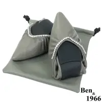 在飛比找Yahoo奇摩購物中心優惠-Ben&1966高級羊皮時尚水鑽摺疊鞋-灰(2380032)