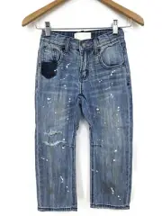 New One Teaspoon Boyfriend Jeans Girls 8-9 Blue Original Artist Denim
