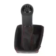 Leather ICT gear shift knob boot for Ford C-Max DM2 thread red C28