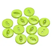 12pcs Green Round Sewing Buttons 18mm Resin 2-Hole Fish Eye Craft Button