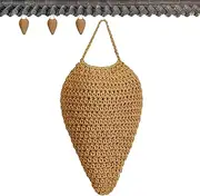 Husoiuy Large Crocheted Wasp Nest Hanging Artificial Hornet Nest Crocheted Wasp Nest Decorative Item for Outdoor Wasps, Patio, Roof Eaves and Orchard