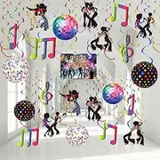 53 Pieces Disco Party Decorations, Shining Disco Ball Sign 70s Party Hanging Swirls Ceiling Decor for Retro Disco Fever Party 70's Boogie Party 1970s Birthday Party Hippie Party Favors Supplies