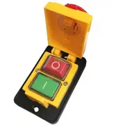 DZ05 7 Pins 400V IP55 Three-Phase Electromagnetic Emergency Stop Push Button Switch Black Yellow