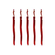 6PCS 25cm Tent Stakes Shape Tent Pegs with Reflective Pull Cords (Red)