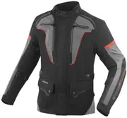 Bogotto Shado Laminated 2in1 waterproof Motorcycle Textile Jacket, black-grey-red, Size L for Men Black Grey Red