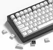 Womier Double Shot PBT Keycaps Set 138 Keys, Cherry Profile Custom Keycaps 60 65 75 100 Percent for 61/64/68/84/87/100/104/108 Retro Gaming Mechanical Keyboard, White