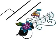 Solar-Powered Wrought Iron Butterfly Floor Lamp Garden Yard Light Rain Gauge Easy Install Patio Garden Decor