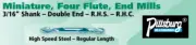 1/16x3/16 HSS REGULAR LENGTH MINI. 4FT. END MILLS-PITTSBURG ITEM NO. 2645164(FT)