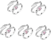 [VALICLUD] Wings Heart Ring Jewelry Sizer Chain Mandrel Camera Adjustable Rings Gold Hand Toe Stand Stackable Bracelet Charms Fidget Men The Ring Silver Copper
