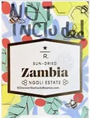 Starbucks Reserve Seattle Sun-Dried Zambia Ngoli Estate Whole Coffee Beans 8 oz
