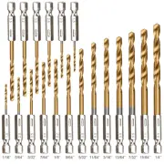 YXYL 19-Piece Hex Drill Bit Set, Titanium & HSS High-Speed Steel Hex Shank Quick
