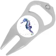 Watercolor Seahorse Golf Ball Marker Divot Repair Tool Bottle Opener