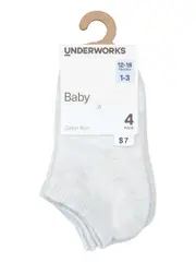 Underworks Infant Mesh Low Cut 4 Pack Socks