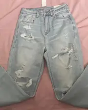 American Eagle Size 6 Next Level Stretch Ripped Skinny Jegging Crop Jeans
