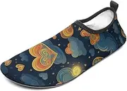 [BTCOWZRV] Water Shoes for Women Men Clouds and Stars Water Sports Shoes Slip-on Breathable Lightweight Athletic Aqua Sock