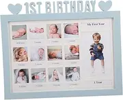 Generic Baby Boy Picture Frame 1st Birthday Photo Frame 12 Month Milestone Growth Record