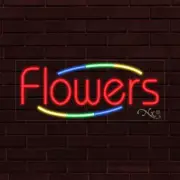 NEW "FLOWERS" w/COLOR BORDER 30x12x1 INCH LED FLEX WINDOW/WALL INDOOR SIGN 30795