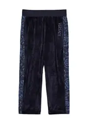 Versace Kids Logo Velour Sweatpants (4-6 Years) - Navy - 05YR (5 Years) 05YR (5 years)