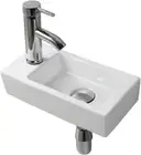 Wall Hung Basin Sink Small Cloakroom Basin Rectangle Ceramic Wash Basin Right Ha