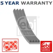 Febi Power Steering Pump Belt Fits Renault Clio 1998-2005 1.4 1.6