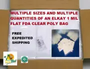 4x4 to 22x36 Elkay Plastic LDPE Clear 1 Mil Lay Flat FDA Open Top End Poly Bags