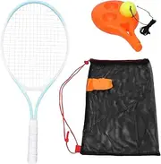 Generic Kids Tennis Rackets Training Set Solo Tennis Training Kit, Exercise Tool Practical Ball with String for Park Backyard, Blue