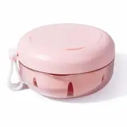 Retainer Case, Retainer Cleaner Case, Definitely No Leak Denture Case Denture Bath Box for Traveling Perfectly (Pink)
