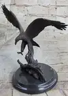 Signed Barye Flying American Eagle Art Deco Bronze Sculpture Statue Figurine NR