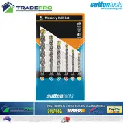 Genuine Sutton 6pc Masonry Drill Bit Tool Set With Case Concrete Tiles Bricks