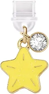 ELISE & FONDA TP656 Type-C Charging Port Anti Dust Plug Little Sea Star Cell Phone Charm for iPhone 15/16/Samsung/OnePlus/Xiaomi/oppo Android Phones (Yellow), approx.1.6 cm (L) x 0.2 cm (D) x 1.8 cm