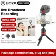 Boya BY-VG330 BY-VG350 Microphone Video Kit Clip LED Light fr PC Vlog LiveStudio