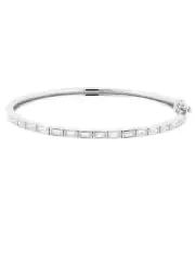 Authentic Crislu Hinged Bangle in Platinum