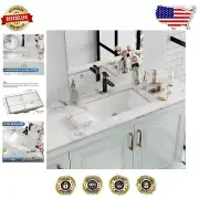 Timeless 19x12 Undermount Bathroom Sink - Glossy White Fireclay Design