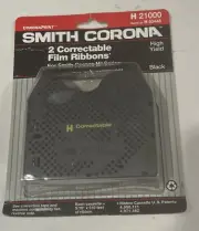 SMITH CORONA 2 CORRECTABLE FILM RIBBONS H21000 Sealed Pack For SC H Series BLACK