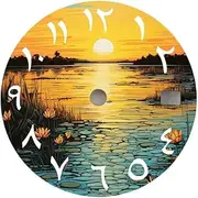 1pc 28.5mm Dial NH35 Dial Lake Sunset Series Arabic Numeral Dial Suitable for NH35/36 Movemen(NO.5,Calendar Window)